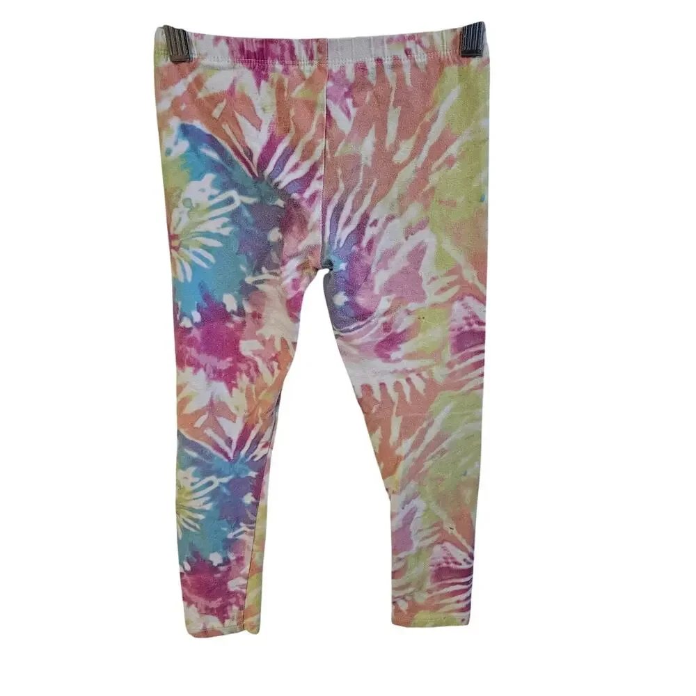 Children's Place Size M 7/8 Leggings Rainbow Tie Dye Classic Stretch Cotton